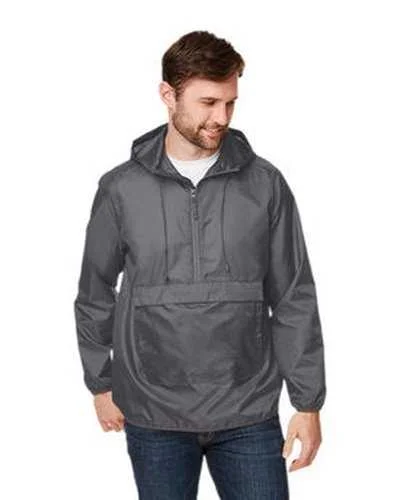 Team 365 TT77 Adult Zone Protect Packable Anorak Jacket - Sport Graphite