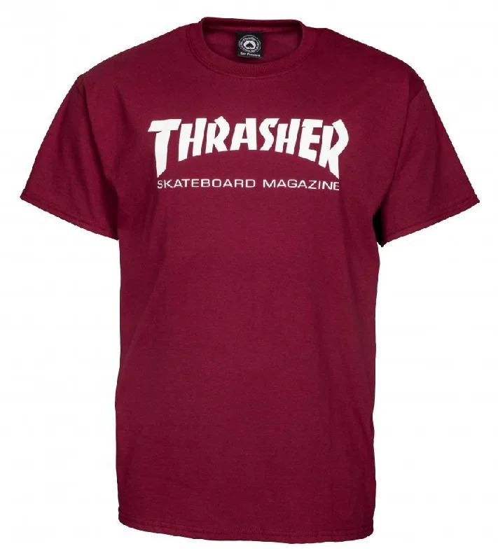 T-Shirt For YouTube Stars-Thrasher T-Shirt Skate Mag - Maroon