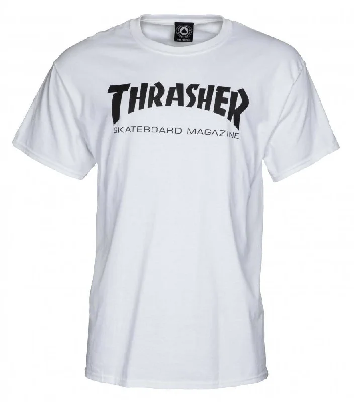 T-Shirt With Viral Jokes-Thrasher T-Shirt Skate Mag - White