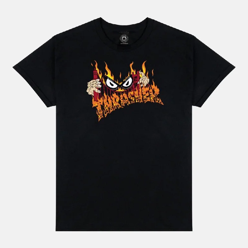 T-Shirt For Fishing Trips-Thrasher T-Shirt Sucka Free By Neckface - Black