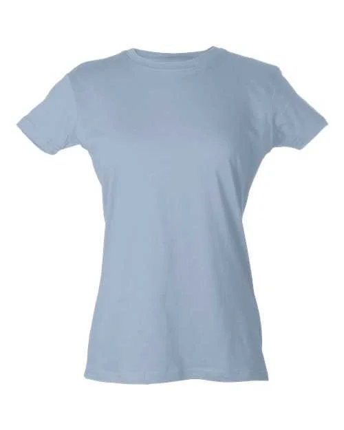 T-Shirt For YouTube Stars-Tultex 213 Women's Slim Fit Fine Jersey T-Shirt - Baby Blue