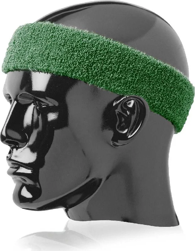 Festival Style Hat-TCK Terry Headband 2" Wide Wide - Dark Green