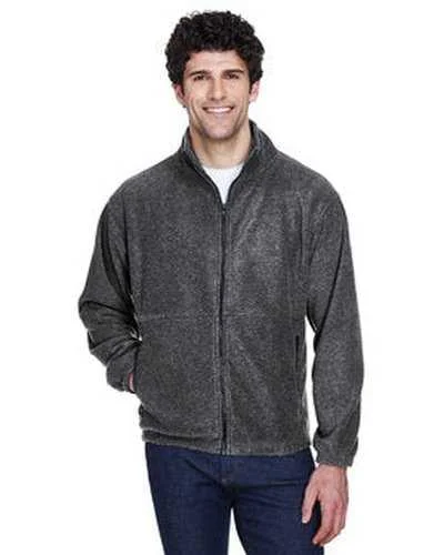 Ultraclub 8485 Men's Iceberg Fleece Full-Zip Jacket - Charcoal