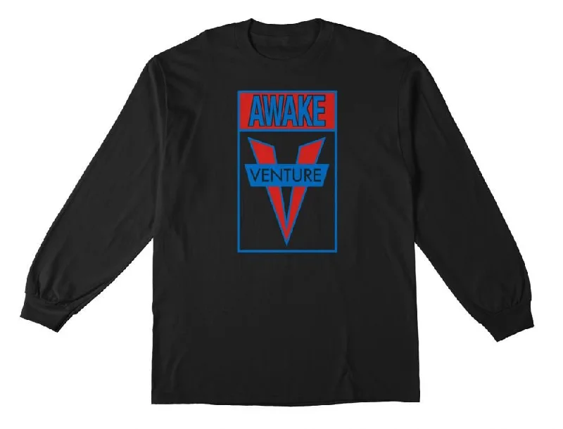 T-Shirt For Rainbow Prints-Venture L/S T-Shirt Awake - Black / Blue / Red