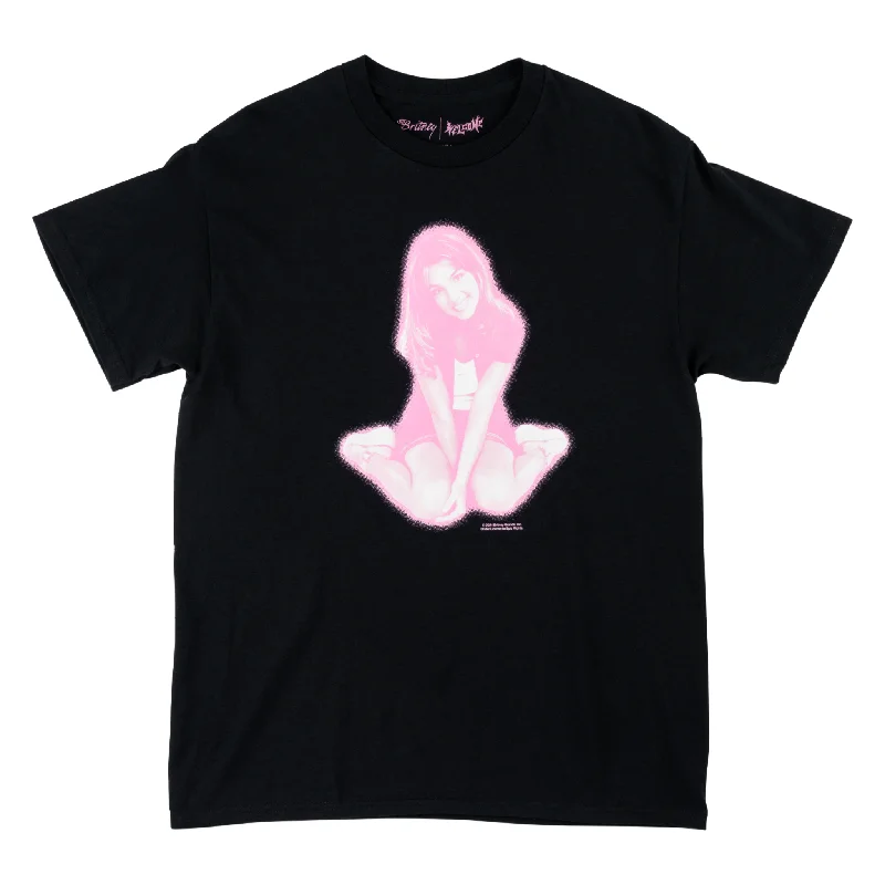 T-Shirt For Outdoor Shows-Britney Spears X Welcome - Flower tee - Black