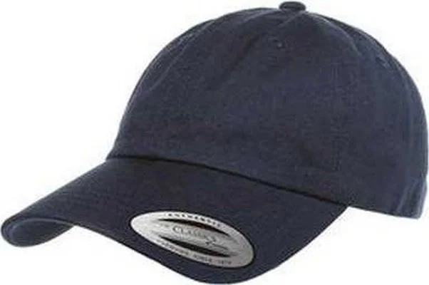 Protective Windproof Hat-Yupoong 6245CM Adult Low-Profile Cotton Twill Dad Cap - Navy