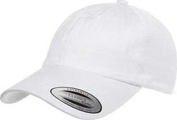 Unisex Sports Hat-Yupoong 6245CM Adult Low-Profile Cotton Twill Dad Cap - White