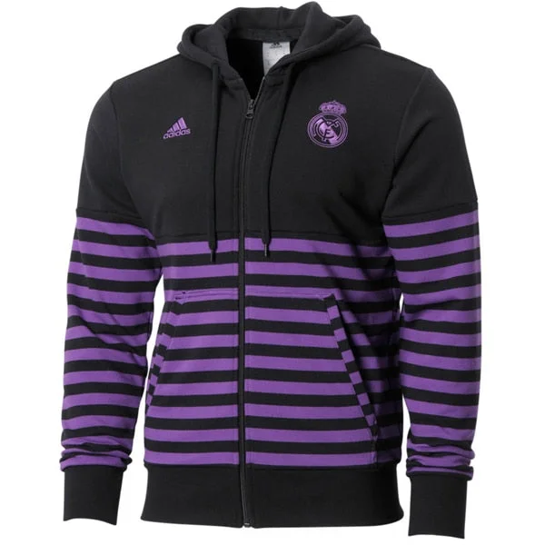 Hoodie with punk rock vibesadidas Men's Real Madrid Seasonal Special Hoodie Black/Ray Purple