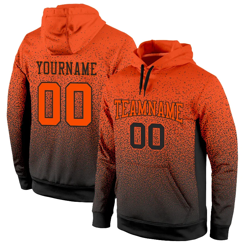 Hoodie for yoga retreat wearCustom Stitched Black Orange Fade Fashion Sports Pullover Sweatshirt Hoodie