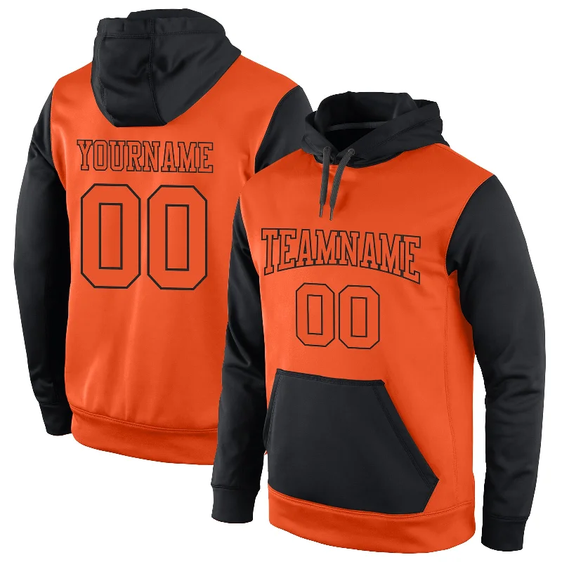 Hoodie for autumn leaf colorsCustom Stitched Orange Orange-Black Sports Pullover Sweatshirt Hoodie