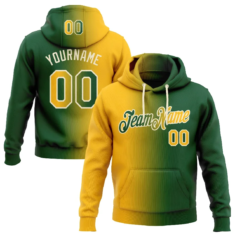 Hoodie for college students cheapCustom Stitched Green Gold-Cream Gradient Fashion Sports Pullover Sweatshirt Hoodie