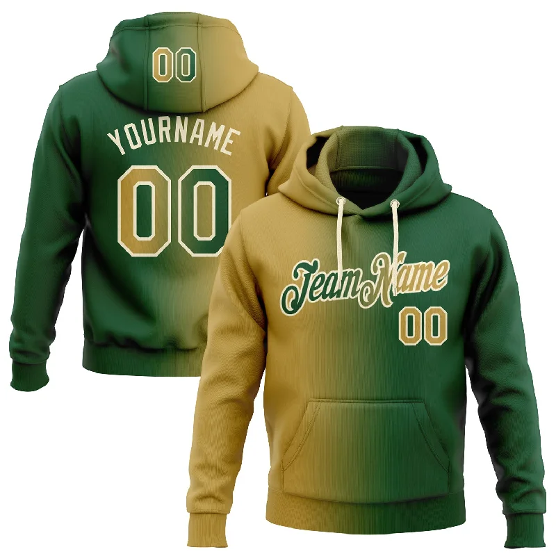 Hoodie for women trendy stylesCustom Stitched Green Old Gold-Cream Gradient Fashion Sports Pullover Sweatshirt Hoodie