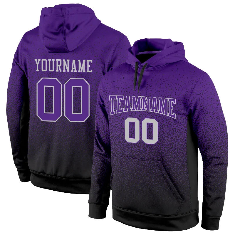 Hoodie with uplifting mantra textCustom Stitched Black Purple-Gray Fade Fashion Sports Pullover Sweatshirt Hoodie