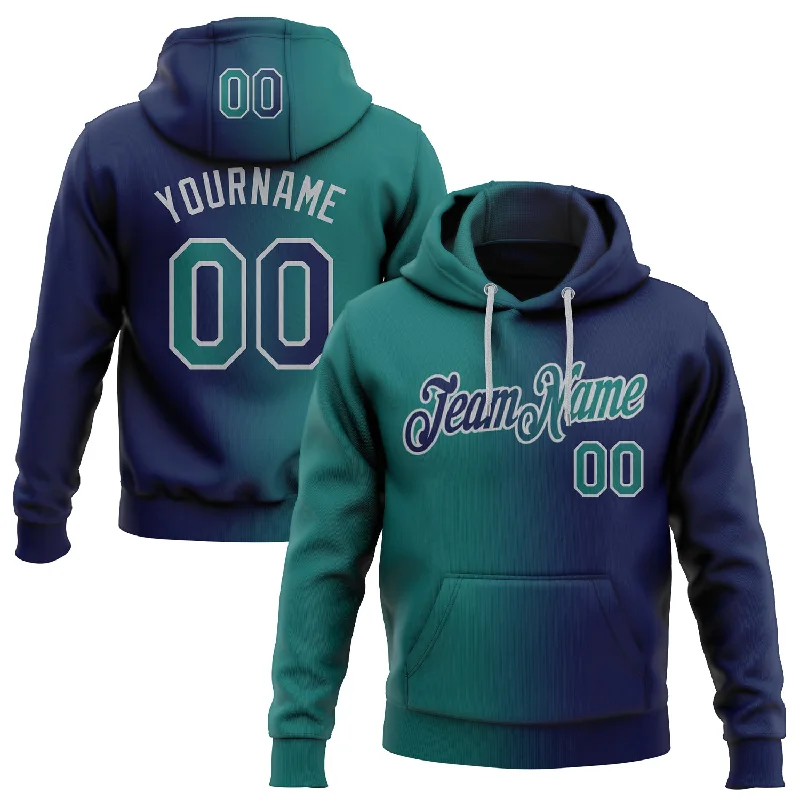 Hoodie with funny meme quotesCustom Stitched Navy Teal-Gray Gradient Fashion Sports Pullover Sweatshirt Hoodie