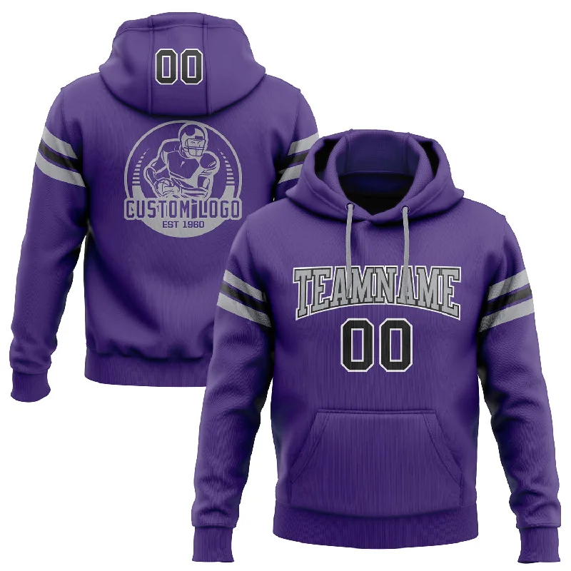 Hoodie with neon graffiti artCustom Stitched Purple Black-Gray Football Pullover Sweatshirt Hoodie