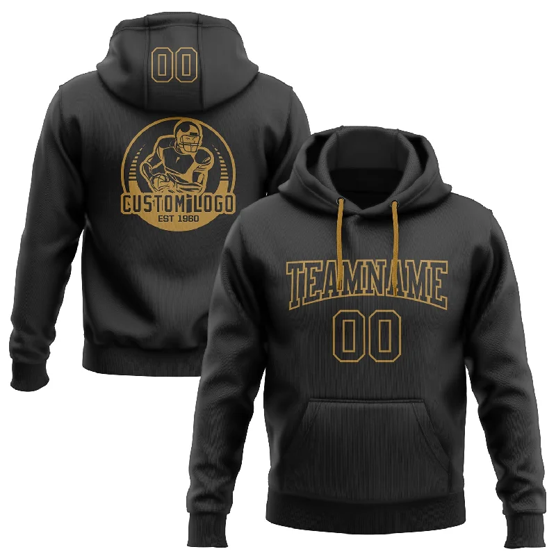 Hoodie with skull and rosesCustom Stitched Black Black-Old Gold Football Pullover Sweatshirt Hoodie