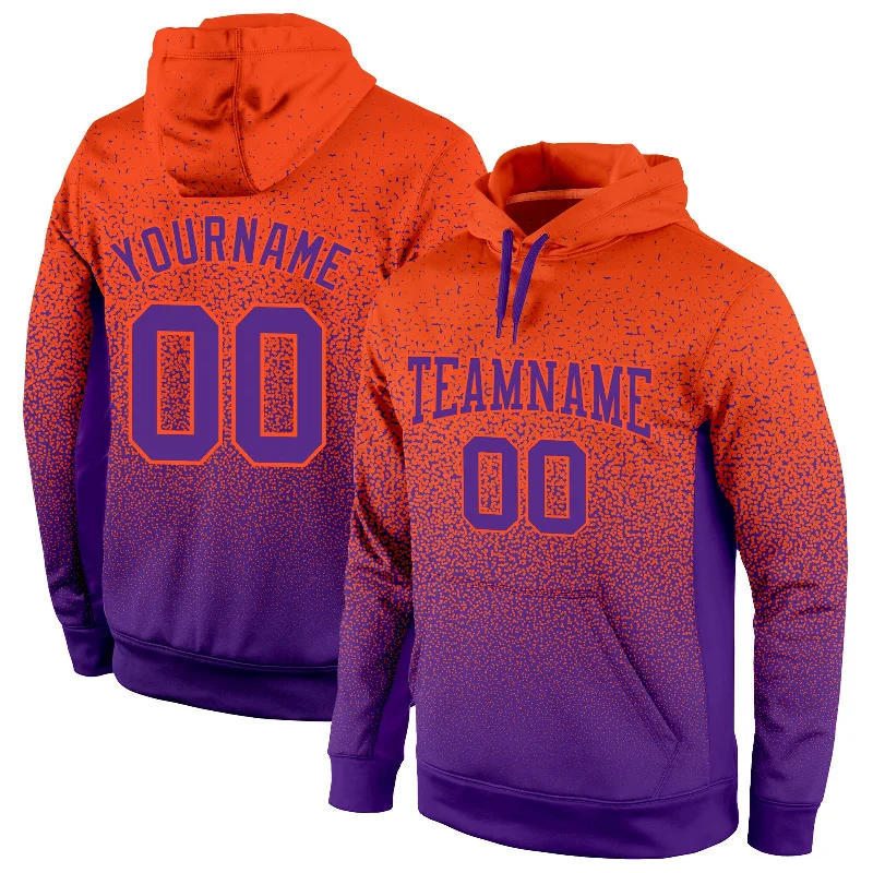 Hoodie for eco-conscious buyersCustom Stitched Orange Purple Fade Fashion Sports Pullover Sweatshirt Hoodie