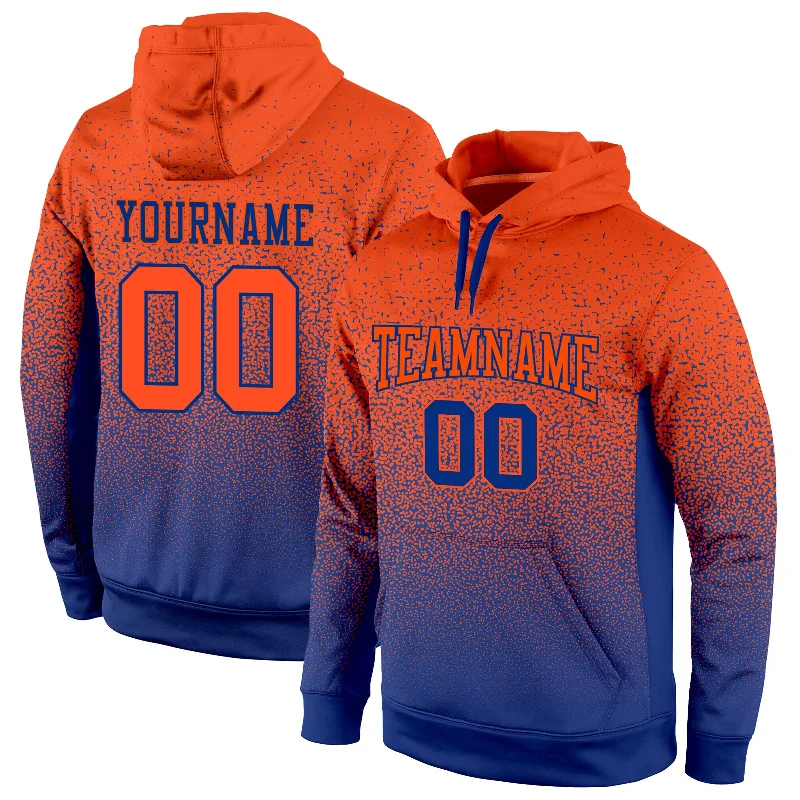 Hoodie with starry night printCustom Stitched Royal Orange Fade Fashion Sports Pullover Sweatshirt Hoodie