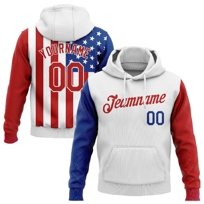 Hoodie with camouflage green tonesCustom Stitched White Red-Royal 3D American Flag Fashion Sports Pullover Sweatshirt Hoodie