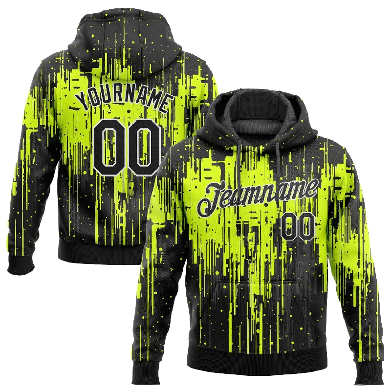 Hoodie for photographers cool gearCustom Stitched Neon Green Black-White 3D Pattern Design Sports Pullover Sweatshirt Hoodie