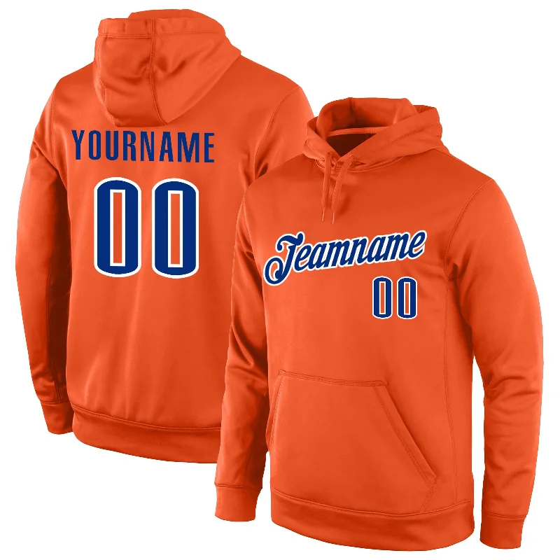 Hoodie with punk rock vibesCustom Stitched Orange Royal-White Sports Pullover Sweatshirt Hoodie