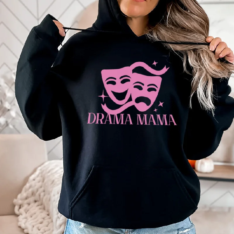 Hoodie with city skyline printDrama Mama Drawstring Hoodie