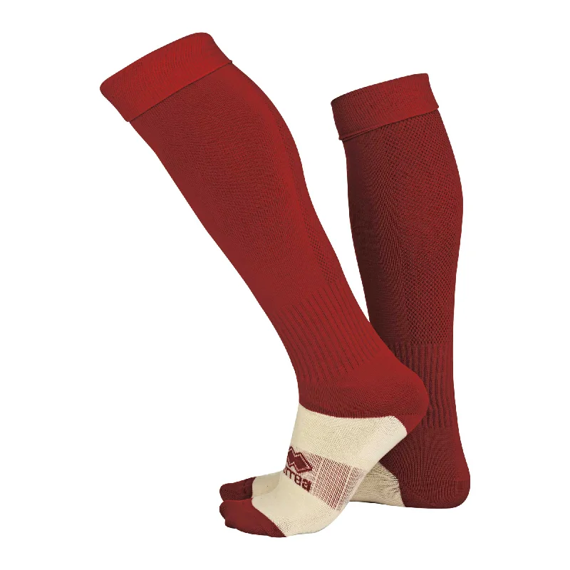 Retro 80s Style Tube Sock-Errea Transpir Football Sock (Maroon)