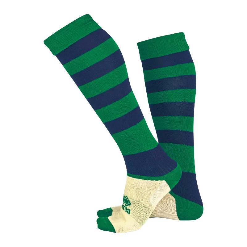 Breathable Mesh Running Sock-Errea Zone Football Sock (Green/Navy)