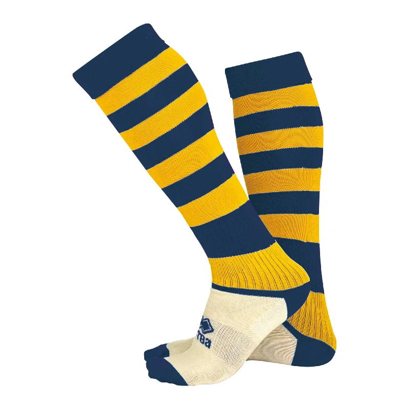 Comfortable Stretch Fit Sock-Errea Zone Football Sock (Navy/Yellow)