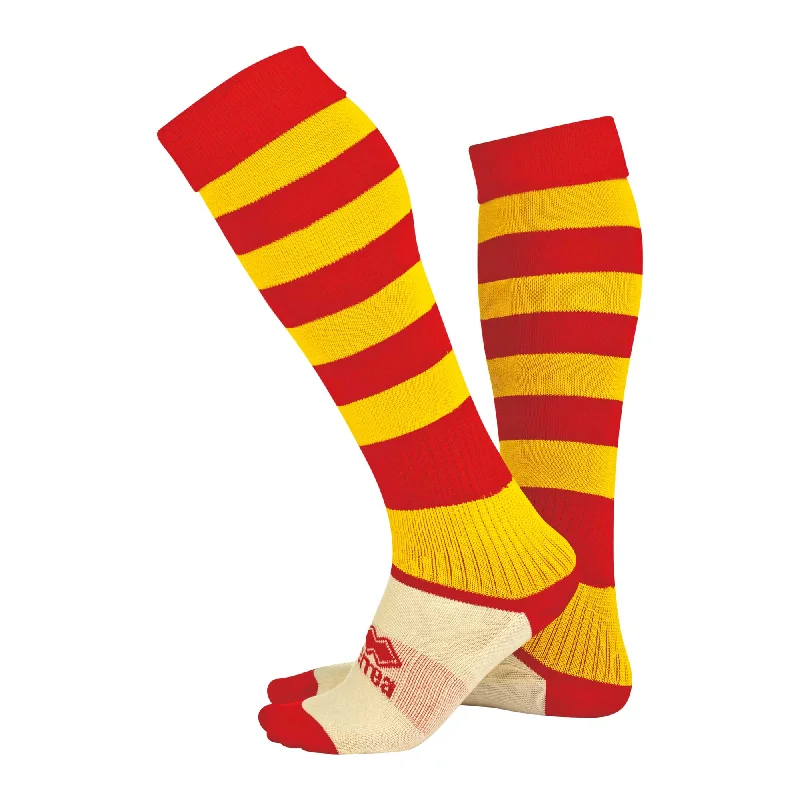 Fluffy Sherpa-Lined Sock-Errea Zone Football Sock (Red/Yellow)