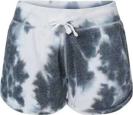 Shorts With Stage Lights-J. America 8856 Women's Fleece Shorts - Black Tie Dye