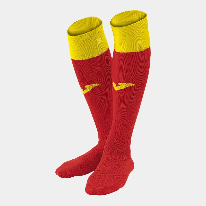 Extra Durable Reinforced Toe Sock-Joma Calcio 24 Sock 4 Pack (Red/Yellow)