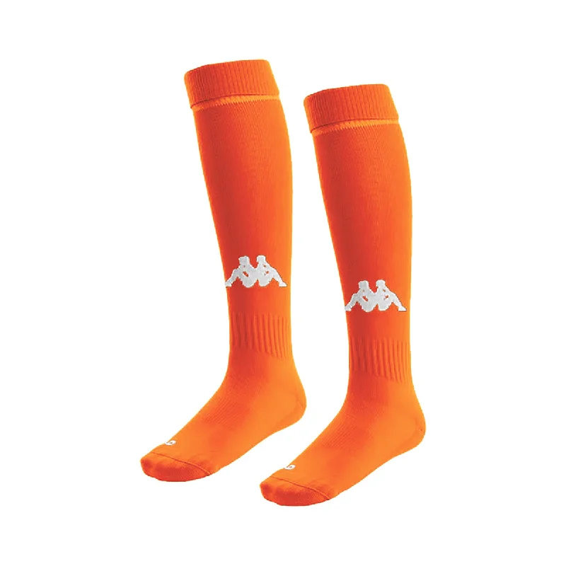 Elegant Sheer Silk Sock-Kappa Penao Football Socks (Orange Flame/White)