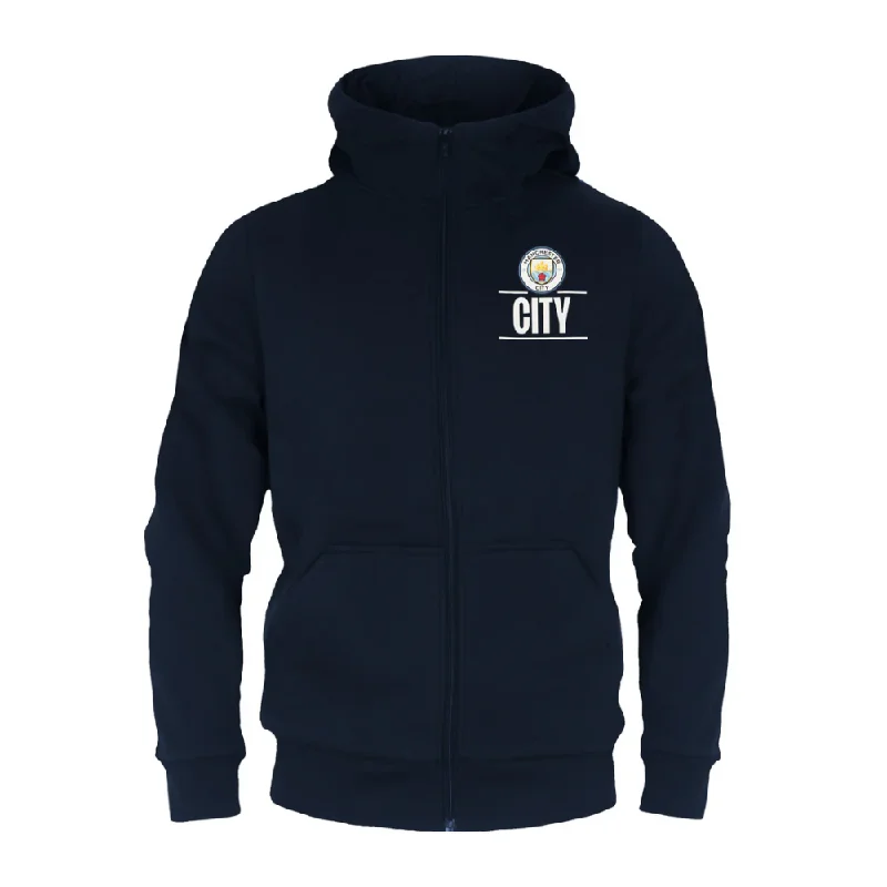 Hoodie with holographic shiny printManchester City FC Junior Zip Hoodie