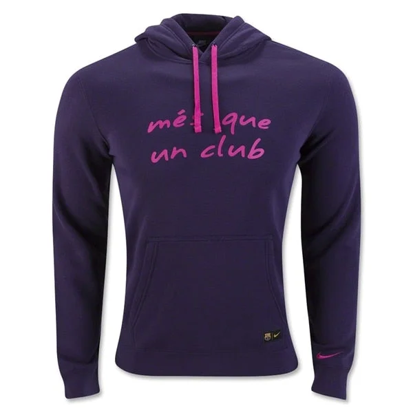 Hoodie for hiking trail comfortNike Men's FC Barcelona 16/17 Core Hoodie Purple Dynasty/Vivid Pink