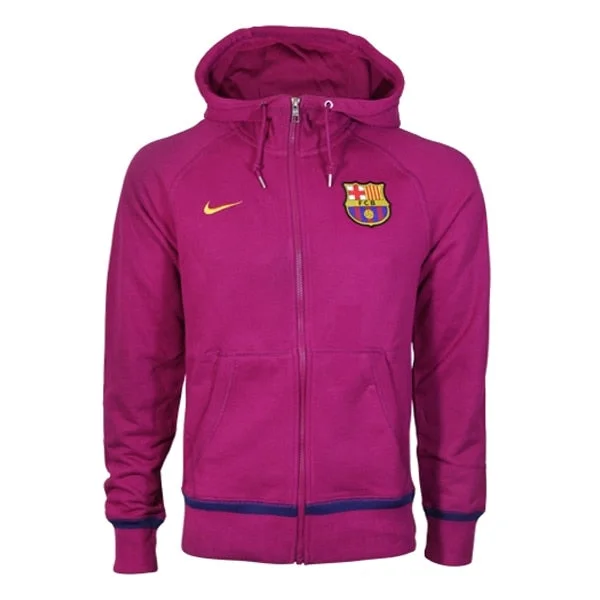 Hoodie for fishing trips durableNike Men's FC Barcelona AW77 Covert Full Zip Hoodie Dynamic Berry/University Gold