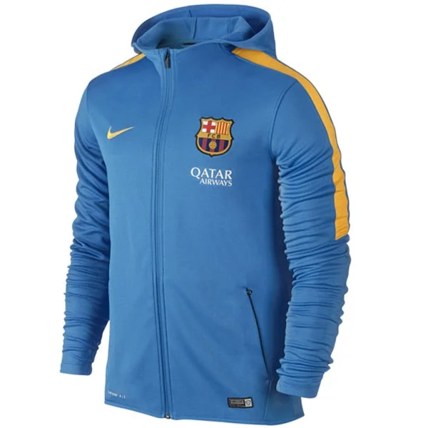 Hoodie for casual Fridays workNike Men's FC Barcelona GPX Hoodie Light Photo Blue/University Gold