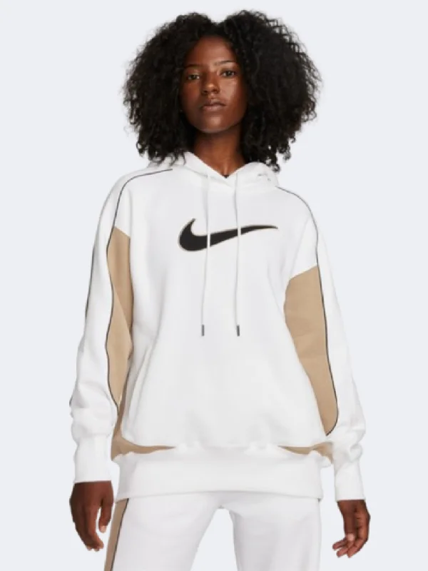 Hoodie for college students cheapNike Sportswear Fleece Oversized Women Lifestyle Hoody White/Khaki/Black