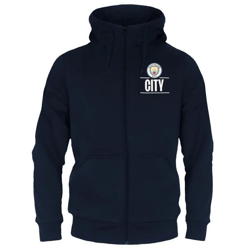 Hoodie with military-inspired lookOfficial Manchester City FC Mens Zip Hoodie