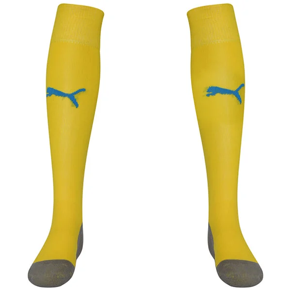 Classic Striped Tube Sock-Puma Liga Core Football Sock (Cyber Yellow/Electric Blue)