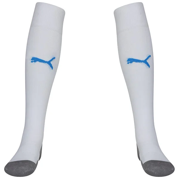 Extra Plush Cozy Sock-Puma Liga Core Football Sock (White/Electric Blue)