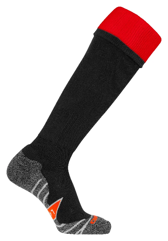 Stylish Gold Accented Sock-Stanno Combi Football Sock (Black/Red)