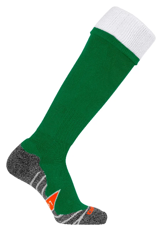 Fleece-Lined Winter Sock-Stanno Combi Football Sock (Green/White)