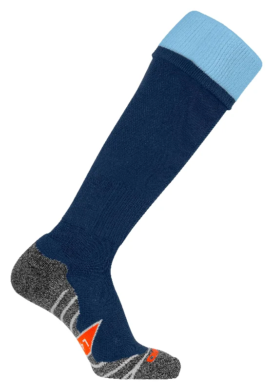 Cushioned Running Sock-Stanno Combi Football Sock (Navy/Sky Blue)