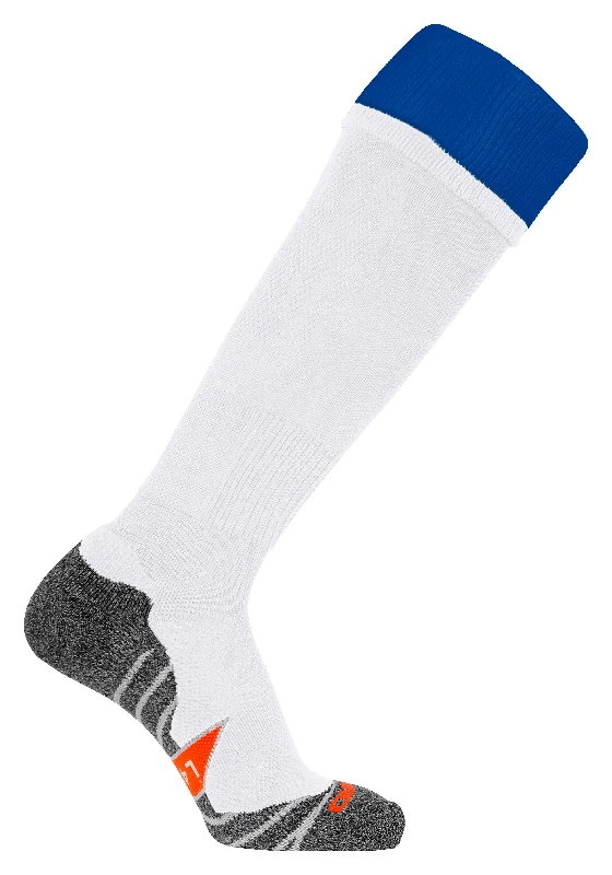 High-Stretch Football Sock-Stanno Combi Football Sock (White/Royal)