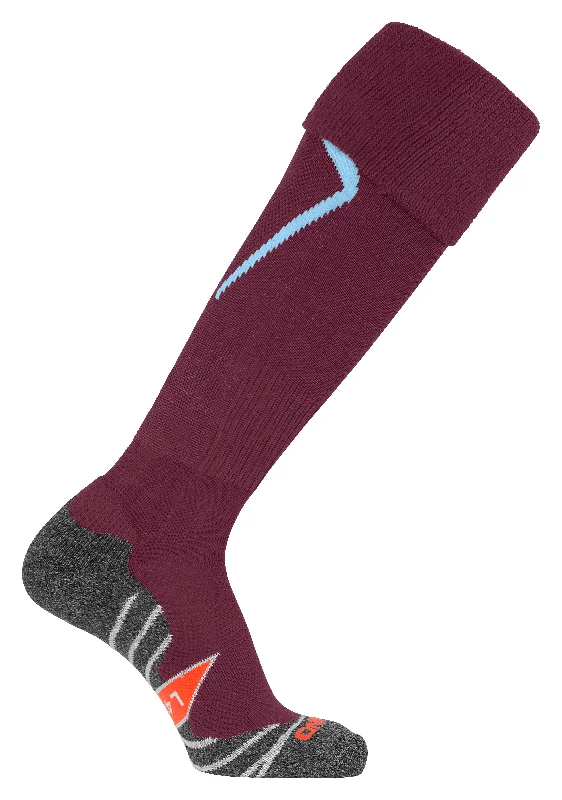 Soft Indoor Slipper Sock-Stanno Forza Football Sock (Maroon/Sky Blue)