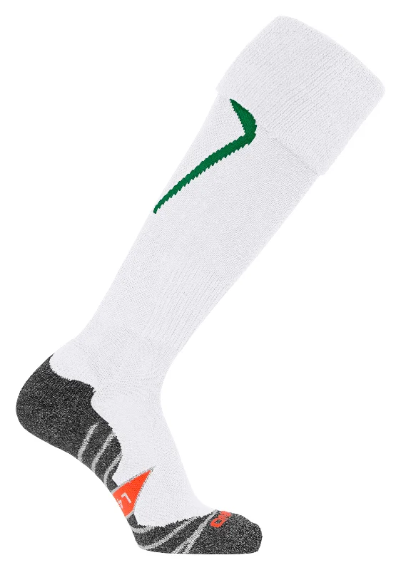 Cozy Fuzzy Lounge Sock-Stanno Forza Football Sock (White/Green)