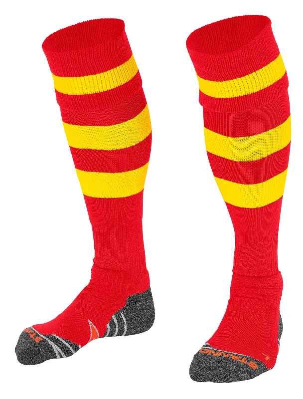 Festive Christmas Pattern Sock-Stanno Original Football Sock (Red/Yellow)