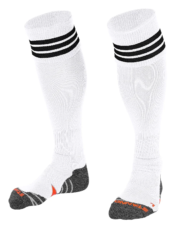 Classic Black Dress Sock-Stanno Ring Football Sock (White/Black)