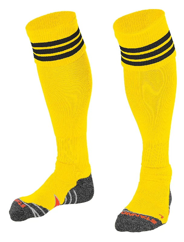 Stretchy Spandex Gym Sock-Stanno Ring Football Sock (Yellow/Black)